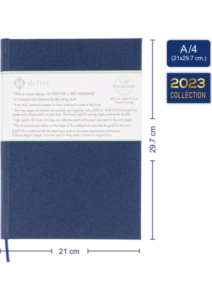 Bi Defter Piyano Nota Defteri (Anahtarsız Dört Kesik Çizgi) El Dikişi, Gerçek Cilt Bezi (A/4)