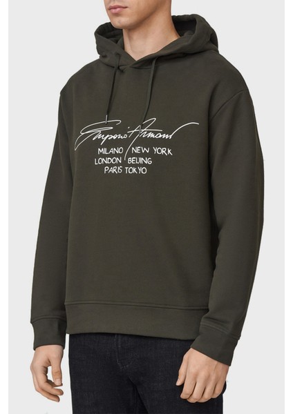 Regular Fit Baskılı Kapüşonlu % 100 Pamuk Sweat Erkek Sweat 6K1M92 1jqkz 0595