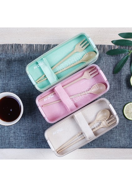 750ML Sağlıklı Malzeme 2 Katlı Öğle Yemeği Kutusu Buğday Samanı Bento Kutuları Mikrodalga Yemek Takımı Gıda Saklama Kabı Öğle Yemeği Kutusu (Yurt Dışından)