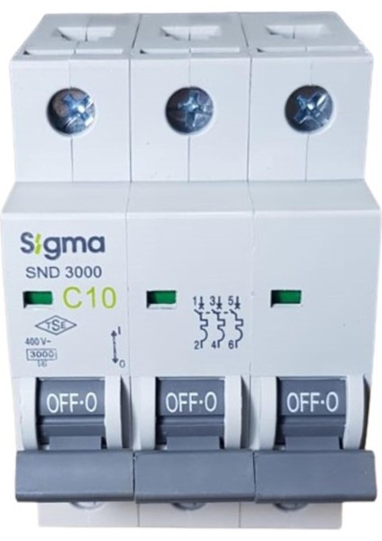 3X10A C/3ka W Otomatik Sigorta (4lü) Sigma