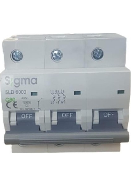 3X80A C/6ka W Otomatik Sigorta (4lü) Sigma