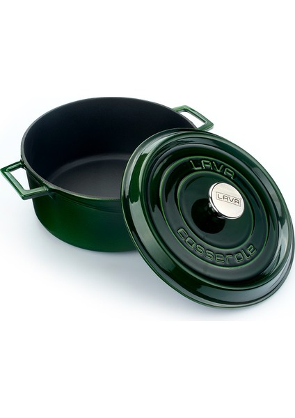 Döküm Yuvarlak Tencere (Ø)28 Cm. Majolica Yeşil