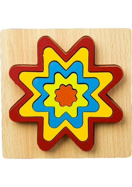 Dıy 3D Ahşap Geometri Şekli Bulmaca Oyuncakları Dişli Şekli (Yurt Dışından)