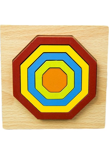 Dıy 3D Ahşap Geometri Şekli Bulmaca Oyuncakları Çokgen (Yurt Dışından)