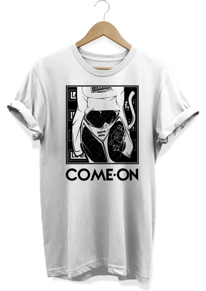 Anime Girl Waifu Come On Baskılı Oversize Pamuklu T-Shirt