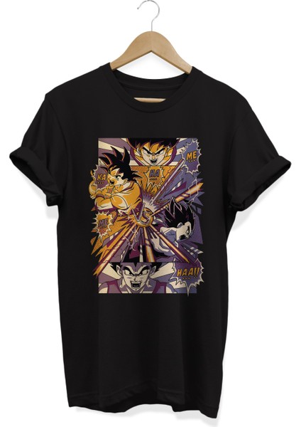 Dragonball Goku Kamehameha Anime Baskılı Pamuklu Oversize T-Shirt