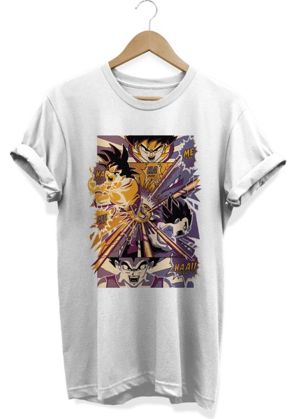 Dragonball Goku Kamehameha Anime Baskılı Pamuklu Oversize T-Shirt