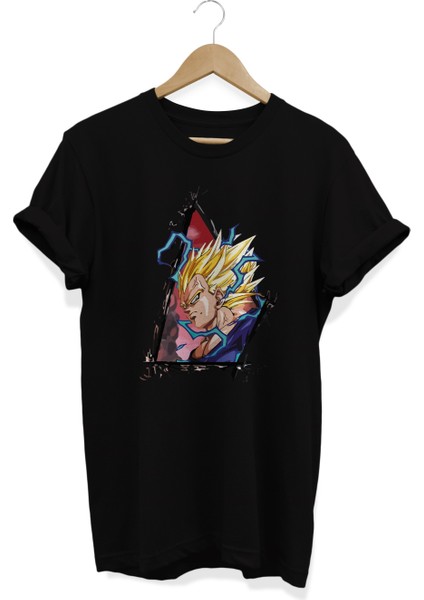 Dragonball Goku Super Saiyan Form Anime Tasarım Baskılı Oversize T-Shirt