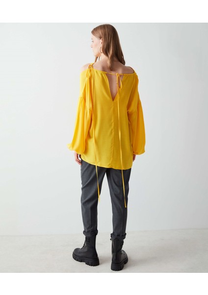 IPEKYOL Degaje Yaka Bluz IW6220006088009