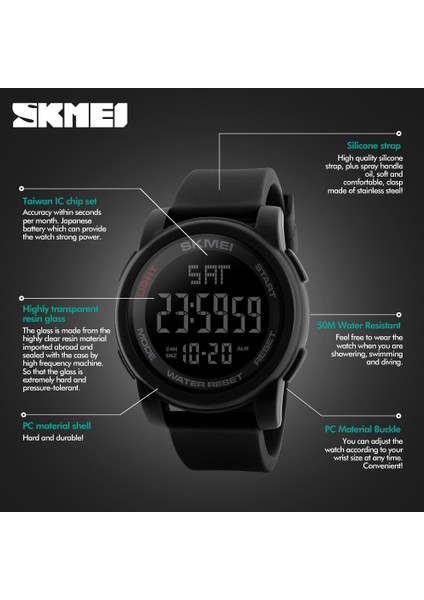 Erkek Chrono Su Geçirmez Dijital Saat (Yurt Dışından) modelleri