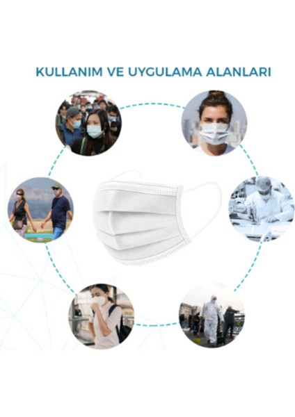 3 Katlı Yumuşak Telli Maske 50'Li Kutu
