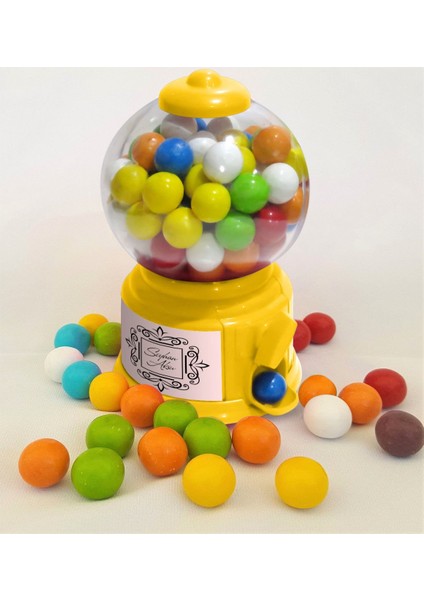 Kişiye Özel Isimli Nostaljik Mini Sakız Makinası Sarı-1 fiyatları