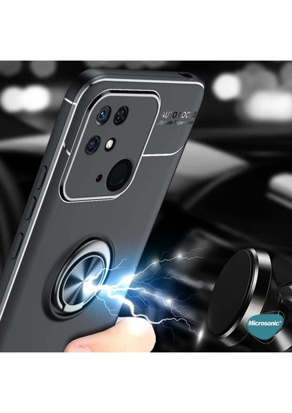 Xiaomi Poco C40 Kılıf Kickstand Ring Holder Lacivert