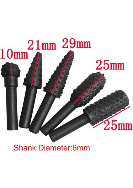 Hss 5 Adet 1-4' 6mm Shank Matkap Ucu Set Ağaç Oyma Törpü Işle Yüksek Hızlı Matkap Uçl