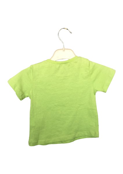 Omzu Düğmeli Yeşil T-Shirt