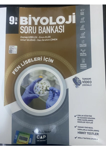 Çap Yayınları 9. Sınıf Fen Lisesi Biyoloji Soru Bankası 2023