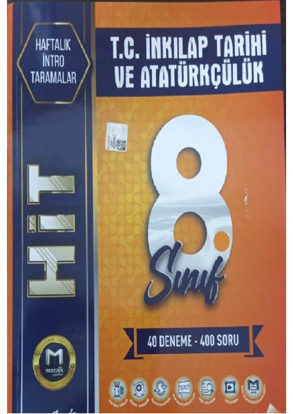 T.C. İnkılap Tarihi ve Atatürkçülük 40 Deneme - 400 Soru Hit Taramalar