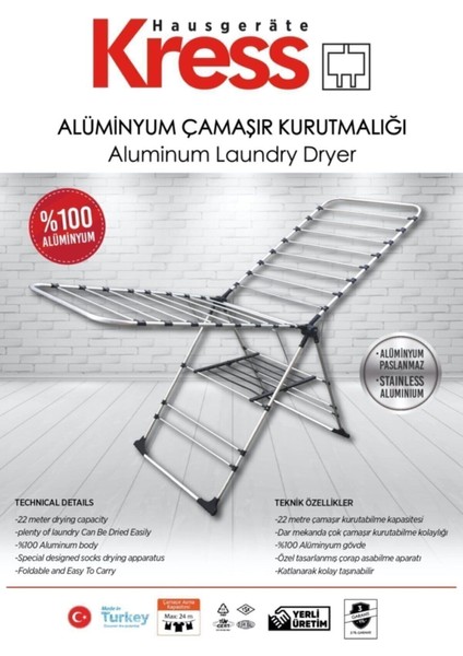 Gold Paslanmaz Çamaşır Kurutmalık