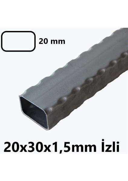 Tos Çelik Izli 20 x 30 x 1,5 mm Kutu Profil Boru Metal 20X30X1,5 Demir