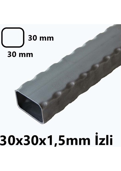 Tos Çelik Izli 30 x 30 x 1,5 mm Kutu Profil Boru Metal 30X30X1,5 Demir