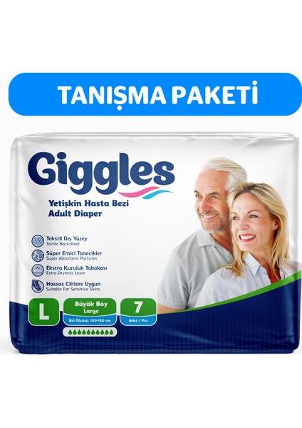 Yetişkin Bel Bağlamalı Hasta Bezi Large 7'Li 1 Paket 7 Adet