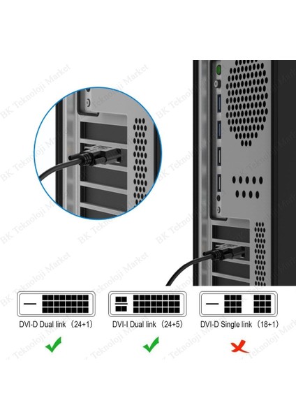 Yüksek Kalite 3 Metre DVI To DVI (24+1) Görüntü Kablosu
