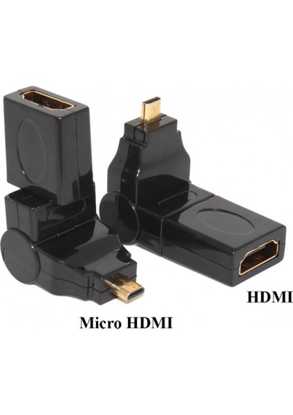 360 Derece Haraketli Micro HDMI Erkek To HDMI Dişi Dönüştürücü