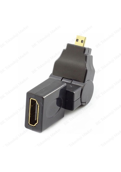360 Derece Haraketli Micro HDMI Erkek To HDMI Dişi Dönüştürücü
