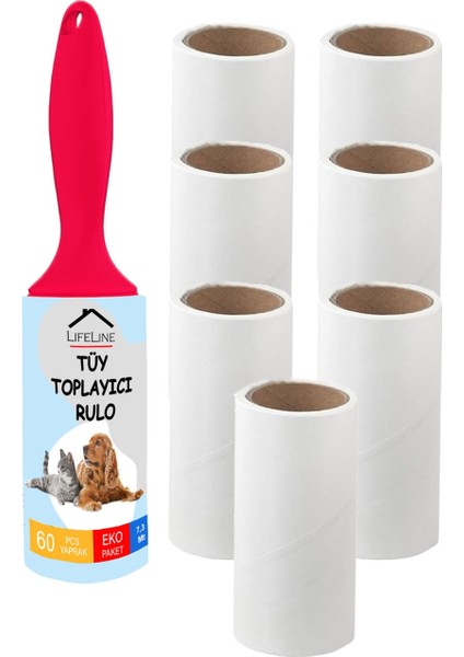 Life Line Tüy Toplayıcı Rulo + 7 Adet Yedek Rulo