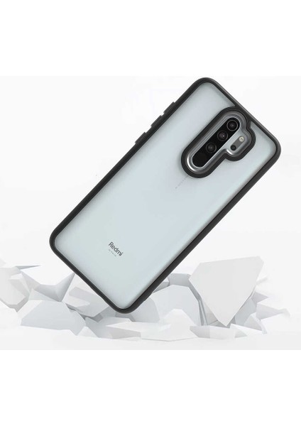 Xiaomi Redmi Note 8 Pro Uyumlu Kılıf Arkası Şeffaf Köşeleri Parlak Renkli Işlemeli Sert Kapak