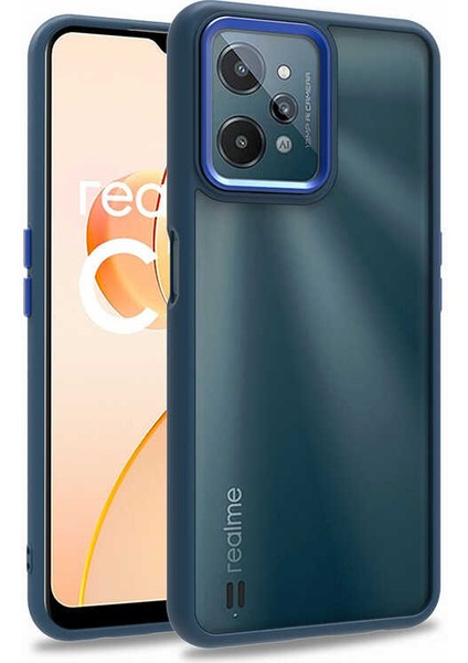 Realme C31 Kılıf Kamera Nikelaj Kenar Renkli Kapak