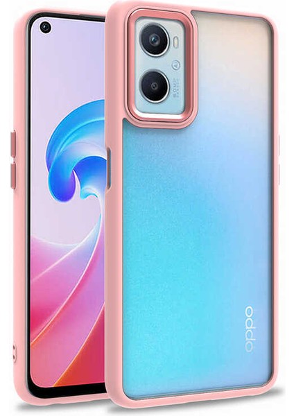 Oppo A76 Kılıf Kamera Nikelaj Kenar Renkli Kapak