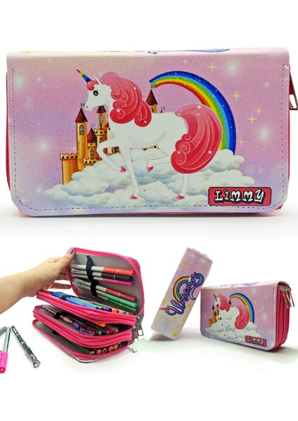 32 Kalem Alabilen Kalemlik Flamingo Desenli