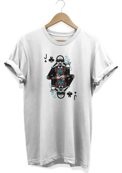 Snoop Dog Iskambil Serisi Baskılı Beyaz Oversize T-Shirt
