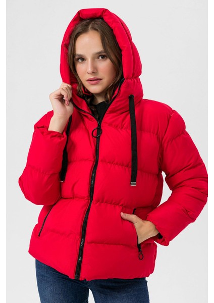 Kadın Jel Dolgu Kapüşon Detaylı Şişme Mont fiyatları