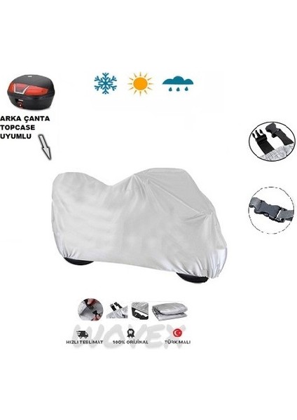 Kral Motor KR25 Ava 5000 Motosiklet Brandası Topcase Arka Çanta Uyumlu Branda