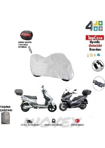 Kral Motor KR25 Ava 5000 Motosiklet Brandası Topcase Arka Çanta Uyumlu Branda