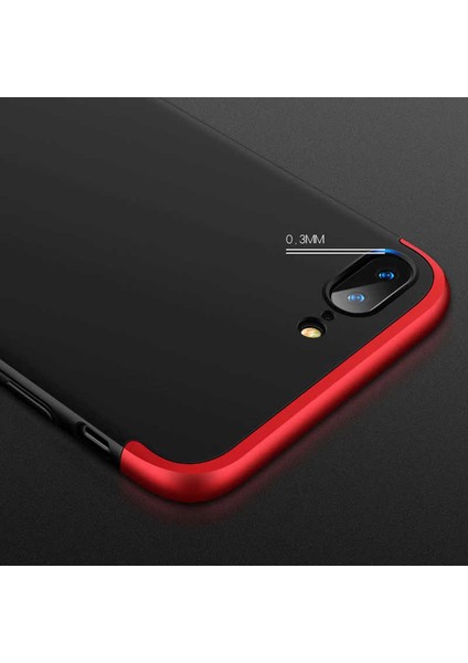 Apple iPhone 8 Plus Kılıf Ays 3 Parçalı Önü Açık Sert Rubber Koruma Lacivert