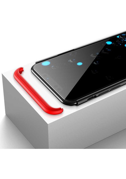 Apple iPhone 11 Pro Max Kılıf Ays 3 Parçalı Önü Açık Sert Rubber Koruma Bordo