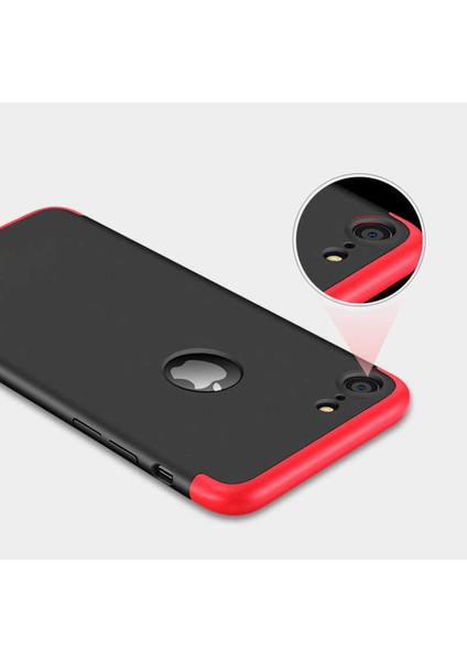 Case Street Apple iPhone 8 Kılıf Ays 3 Parçalı Önü Açık Sert Rubber Koruma+Nano Lacivert