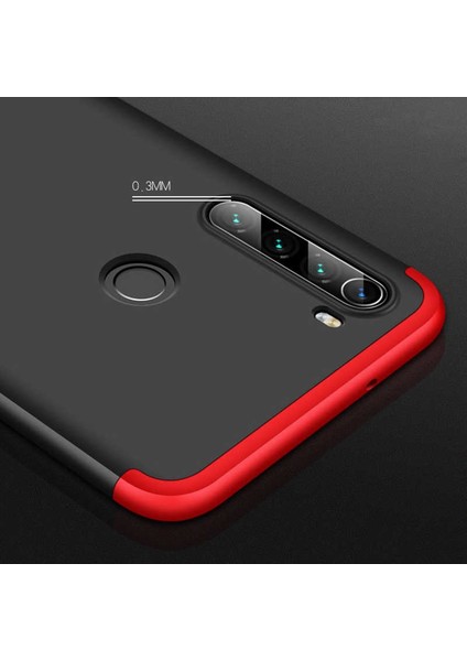 Xiaomi Redmi Note 8 Kılıf Ays 3 Parçalı Önü Açık Sert Rubber Koruma Mavi