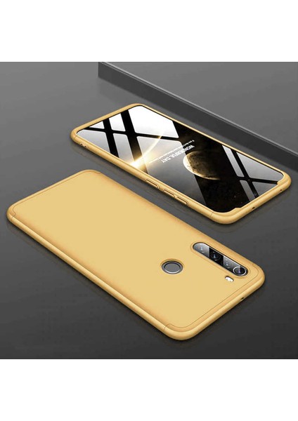 Xiaomi Redmi Note 8 Kılıf Ays 3 Parçalı Önü Açık Sert Rubber Koruma Gold