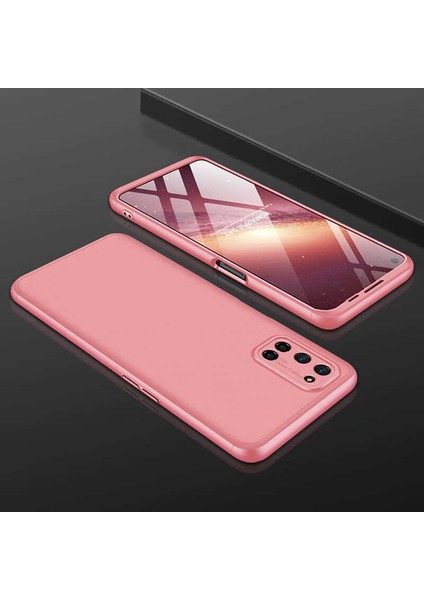 Oppo A92 Kılıf Ays 3 Parçalı Önü Açık Sert Rubber Koruma+Nano Bronz