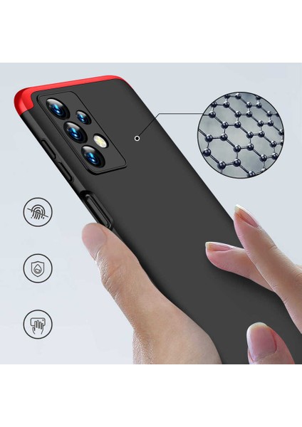 Case Street Samsung Galaxy A23 Kılıf Ays 3 Parçalı Önü Açık Sert Rubber Koruma Siyah