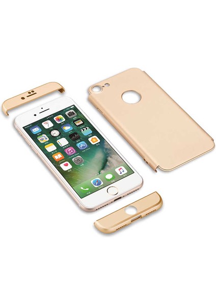 Case Street Apple iPhone 7 Kılıf Ays 3 Parçalı Önü Açık Sert Rubber Koruma Bordo