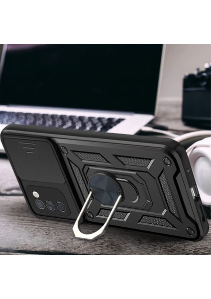 Xiaomi Redmi Note 11S Kılıf Tank Aramid Sürgülü Vega Yüzüklü+Nano Kırmızı fiyatları