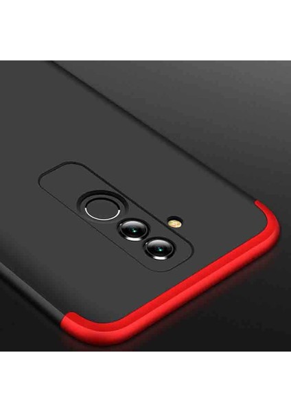 Case Street Huawei Mate 20 Lite Kılıf Ays 3 Parçalı Önü Açık Sert Rubber Koruma+Nano Siyah