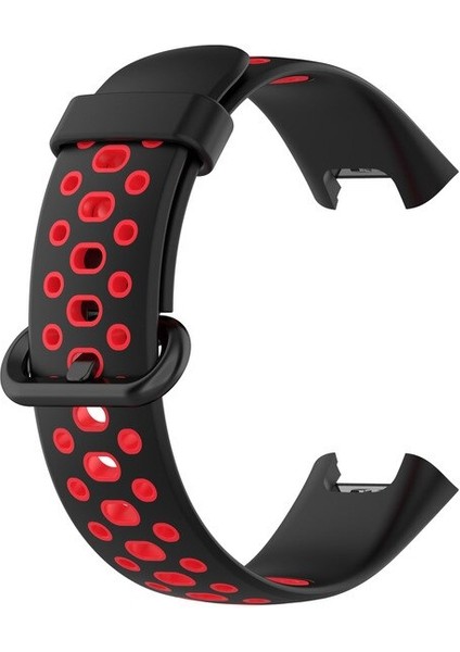 Xiaomi Redmi Watch 2 Lite Kordon Delikli Çift Renk Silikon Bordo