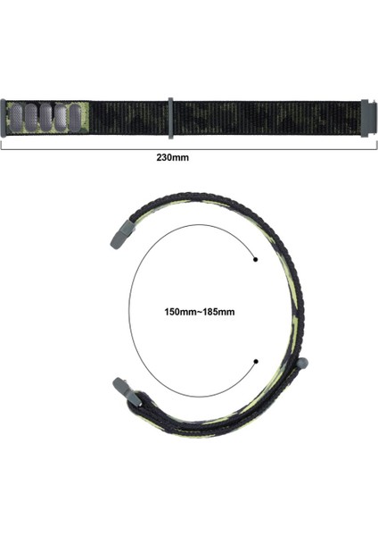 Samsung Galaxy Watch 4 Classic 46MM Kordon Cırtcırt Asker Desenli Kumaş Ayarlanabilir Açık Pembe
