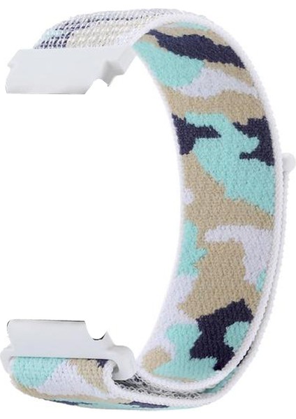 Honor Watch Magic 2 46MM Kordon Cırtcırt Asker Desenli Kumaş Ayarlanabilir Beyaz